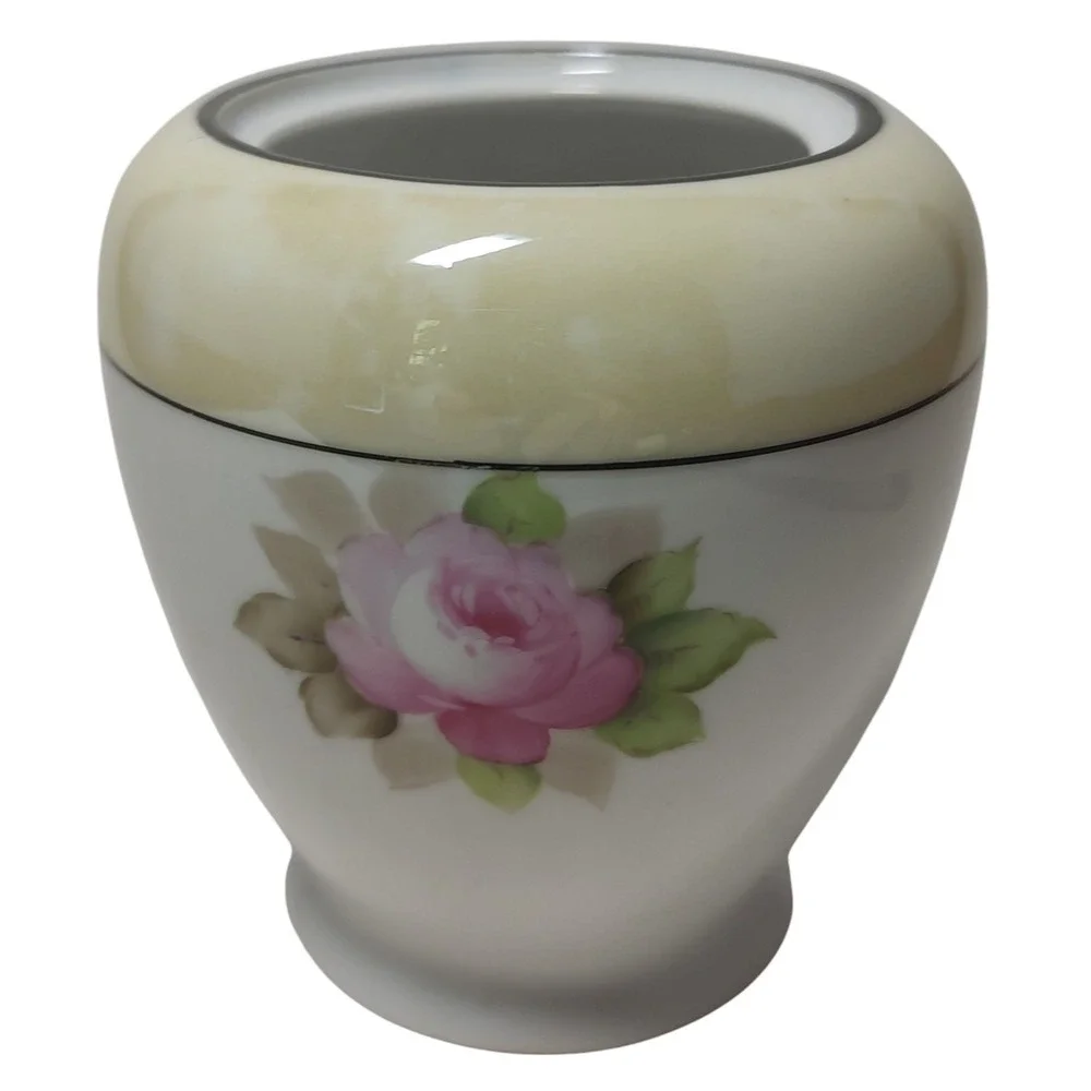 Antique Hand Painted Noritake Jar Hand Painted Lusterware Floral Roses No‎ Lid